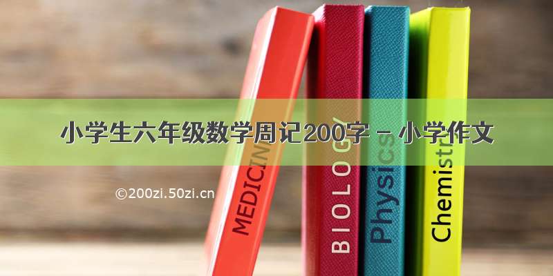 小学生六年级数学周记200字 - 小学作文