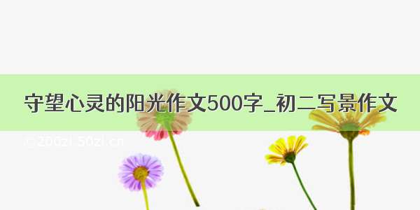 守望心灵的阳光作文500字_初二写景作文