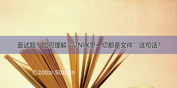 面试题：如何理解“UNIX里一切都是文件”这句话？