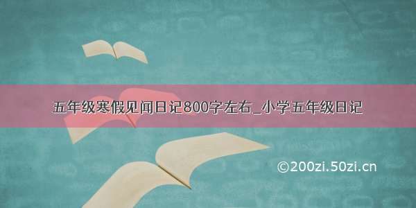 五年级寒假见闻日记800字左右_小学五年级日记