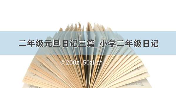 二年级元旦日记三篇_小学二年级日记