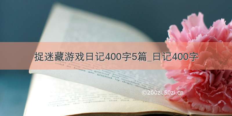 捉迷藏游戏日记400字5篇_日记400字