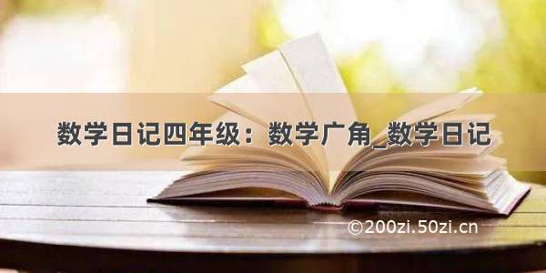 数学日记四年级：数学广角_数学日记