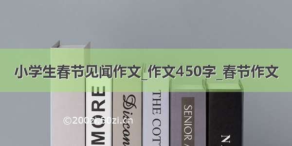 小学生春节见闻作文_作文450字_春节作文