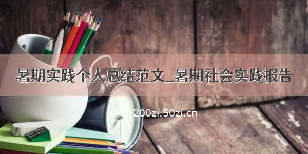 暑期实践个人总结范文_暑期社会实践报告