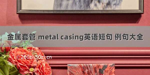 金属套管 metal casing英语短句 例句大全