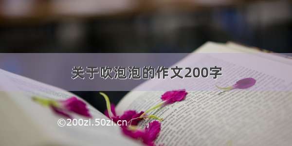 关于吹泡泡的作文200字