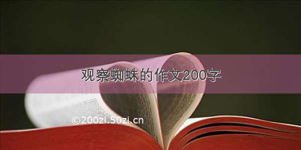 观察蜘蛛的作文200字