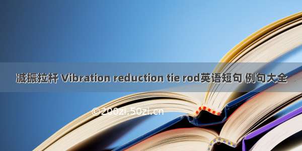 减振拉杆 Vibration reduction tie rod英语短句 例句大全