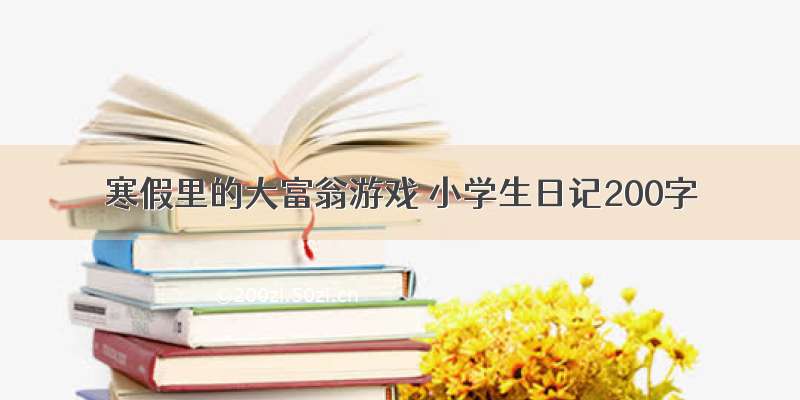 寒假里的大富翁游戏 小学生日记200字