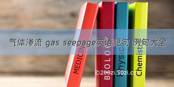 气体渗流 gas seepage英语短句 例句大全