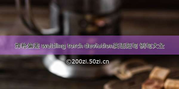 焊枪偏差 welding torch deviation英语短句 例句大全