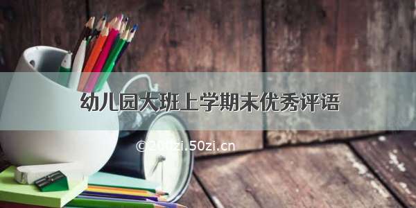 幼儿园大班上学期末优秀评语