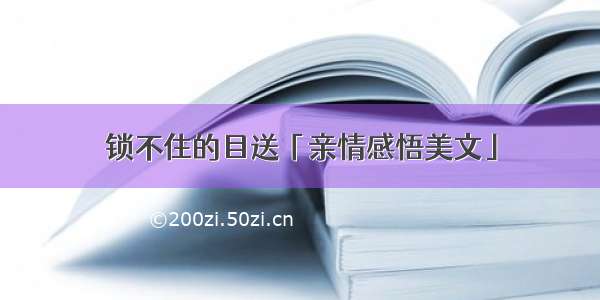 锁不住的目送「亲情感悟美文」