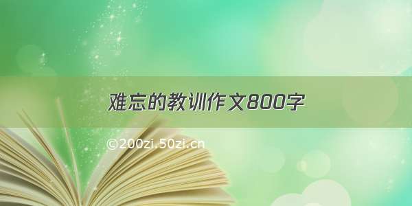 难忘的教训作文800字