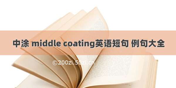 中涂 middle coating英语短句 例句大全