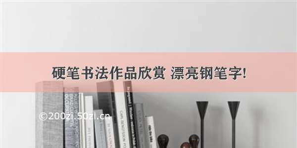 硬笔书法作品欣赏 漂亮钢笔字!