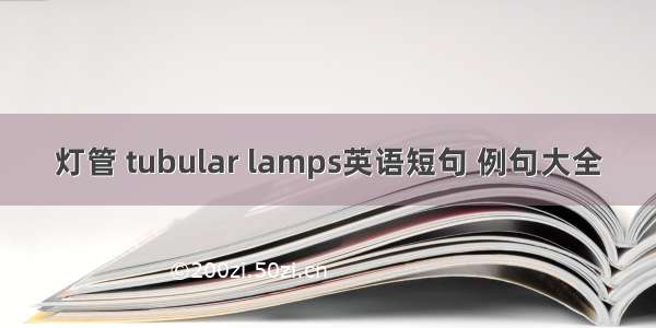 灯管 tubular lamps英语短句 例句大全