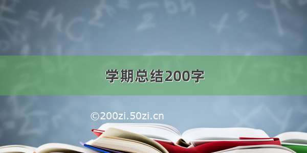 学期总结200字