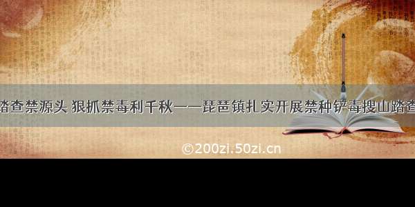 搜山踏查禁源头 狠抓禁毒利千秋——琵琶镇扎实开展禁种铲毒搜山踏查工作