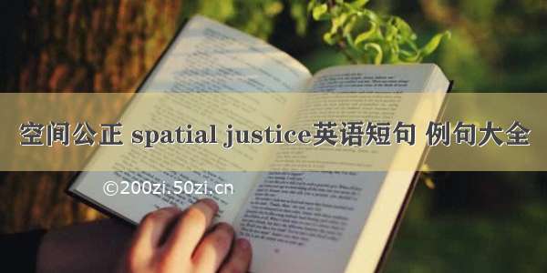 空间公正 spatial justice英语短句 例句大全