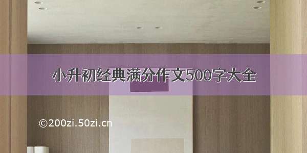 小升初经典满分作文500字大全