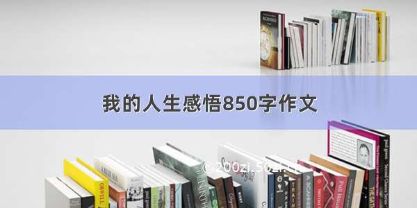 我的人生感悟850字作文