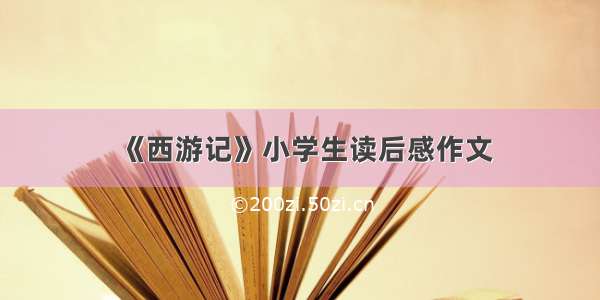 《西游记》小学生读后感作文