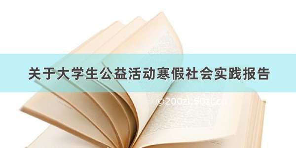 关于大学生公益活动寒假社会实践报告