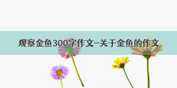 观察金鱼300字作文-关于金鱼的作文