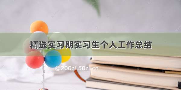 精选实习期实习生个人工作总结