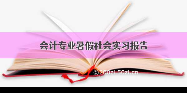 会计专业暑假社会实习报告