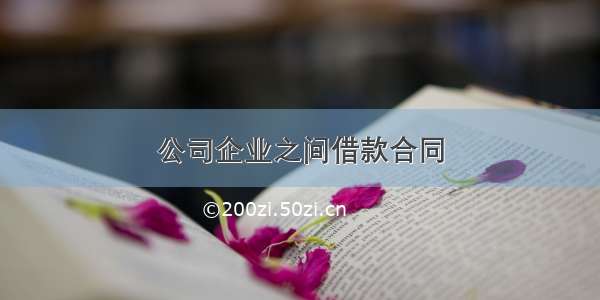 公司企业之间借款合同