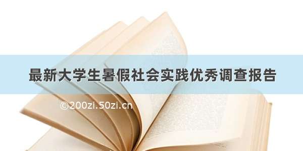 最新大学生暑假社会实践优秀调查报告