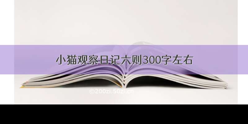 小猫观察日记六则300字左右