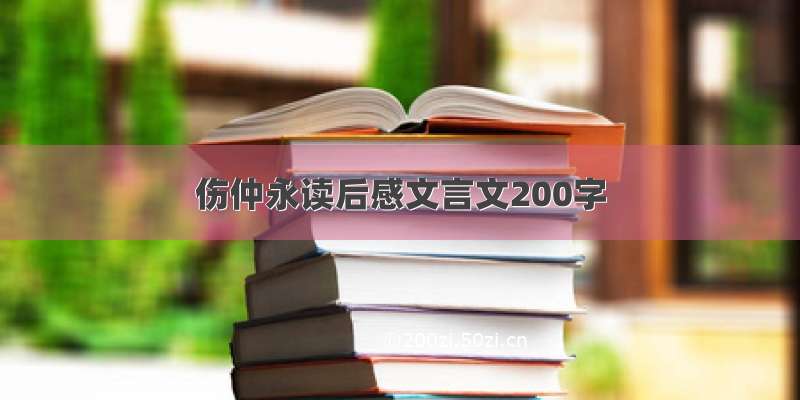 伤仲永读后感文言文200字