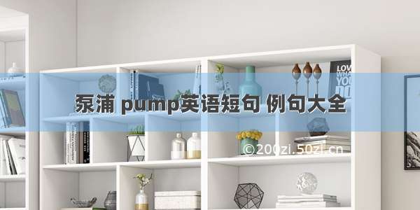 泵浦 pump英语短句 例句大全