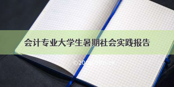 会计专业大学生暑期社会实践报告