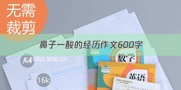 鼻子一酸的经历作文600字