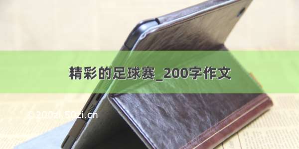 精彩的足球赛_200字作文