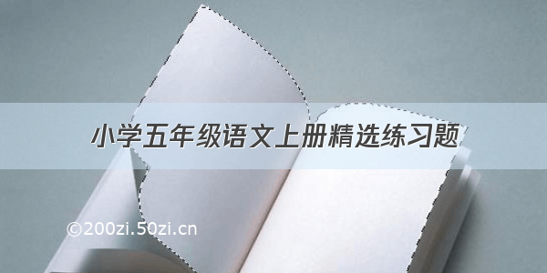 小学五年级语文上册精选练习题