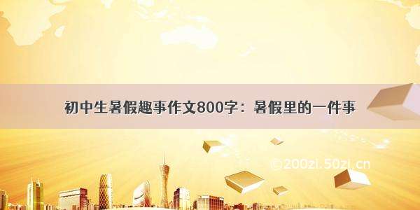 初中生暑假趣事作文800字：暑假里的一件事