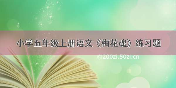 小学五年级上册语文《梅花魂》练习题