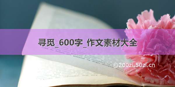 寻觅_600字_作文素材大全