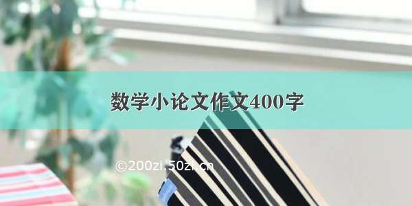 数学小论文作文400字