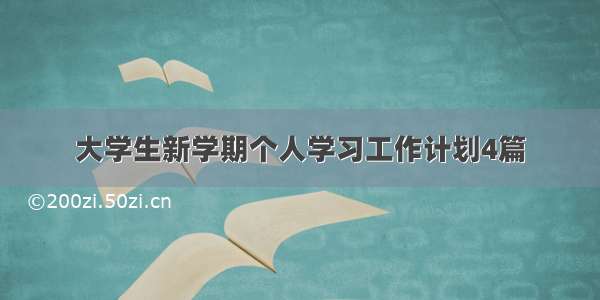 大学生新学期个人学习工作计划4篇