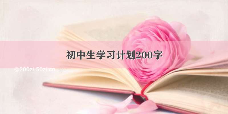 初中生学习计划200字