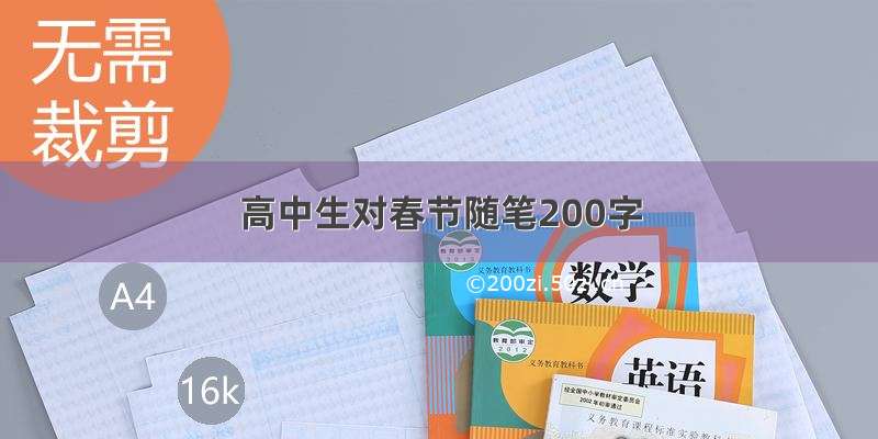 高中生对春节随笔200字