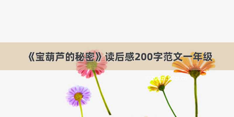 《宝葫芦的秘密》读后感200字范文一年级