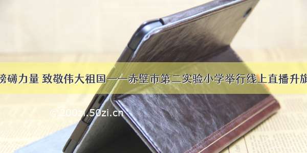 凝聚磅礴力量 致敬伟大祖国——赤壁市第二实验小学举行线上直播升旗仪式​